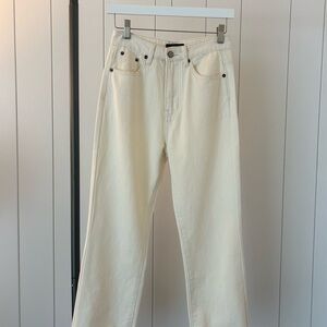 Cream High-Waisted Jeans